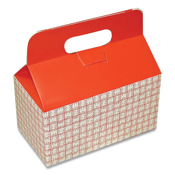 Dixie® Take-out Barn One-piece Paperboard Food Box, Basket-weave Plaid Theme, 9.5 X 5 X 5, Red-white, 125-carton freeshipping - TVN Wholesale